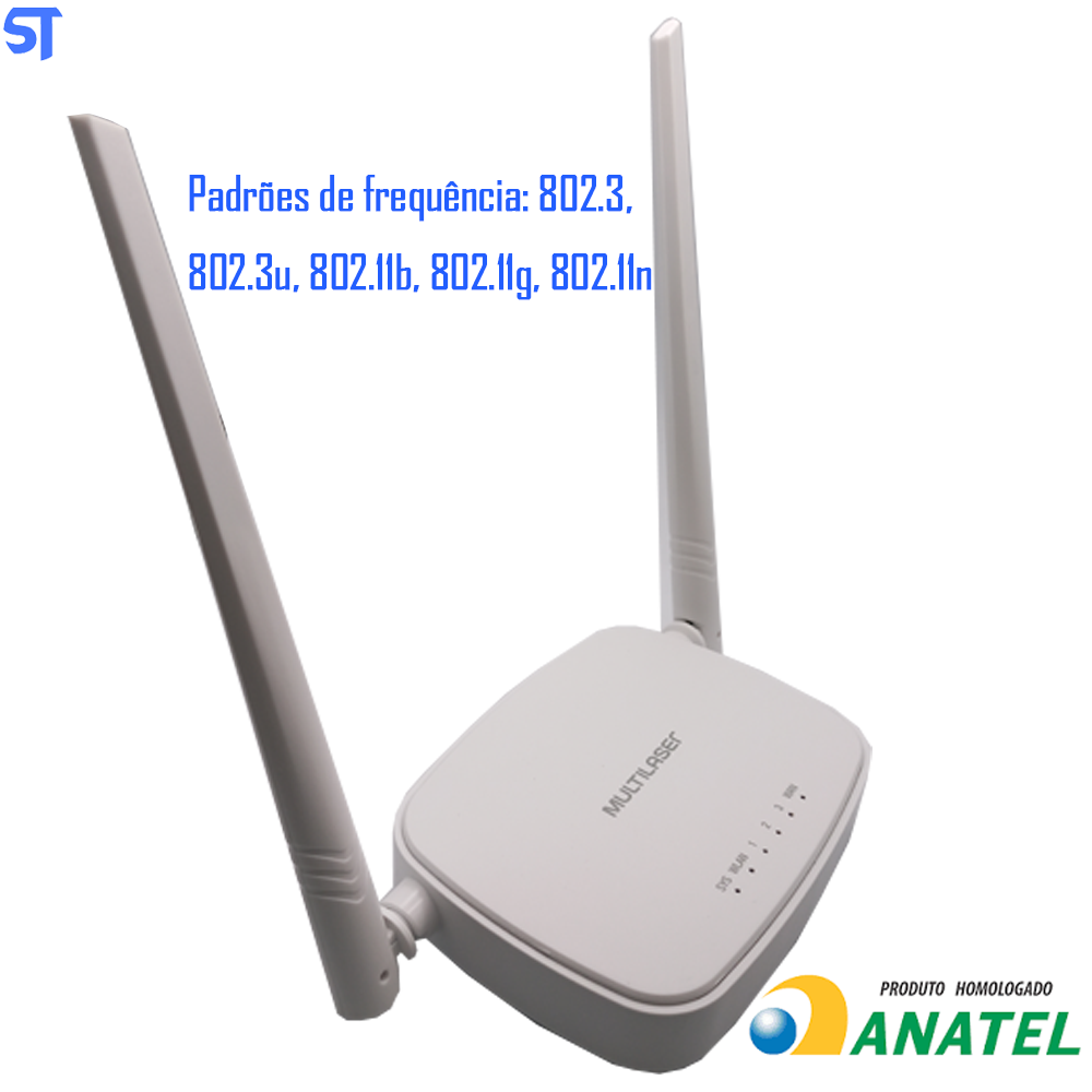 Roteador Wireless 300Mbps 2 Antenas 4 Portas Multilaser RE160