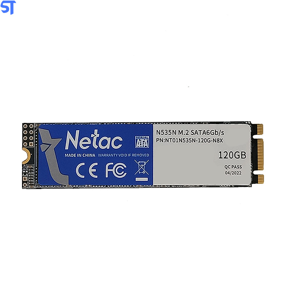 SSD M.2 NVME 120GB Netac 2400Mb/s Leitura 1700Mb/s Escrita
