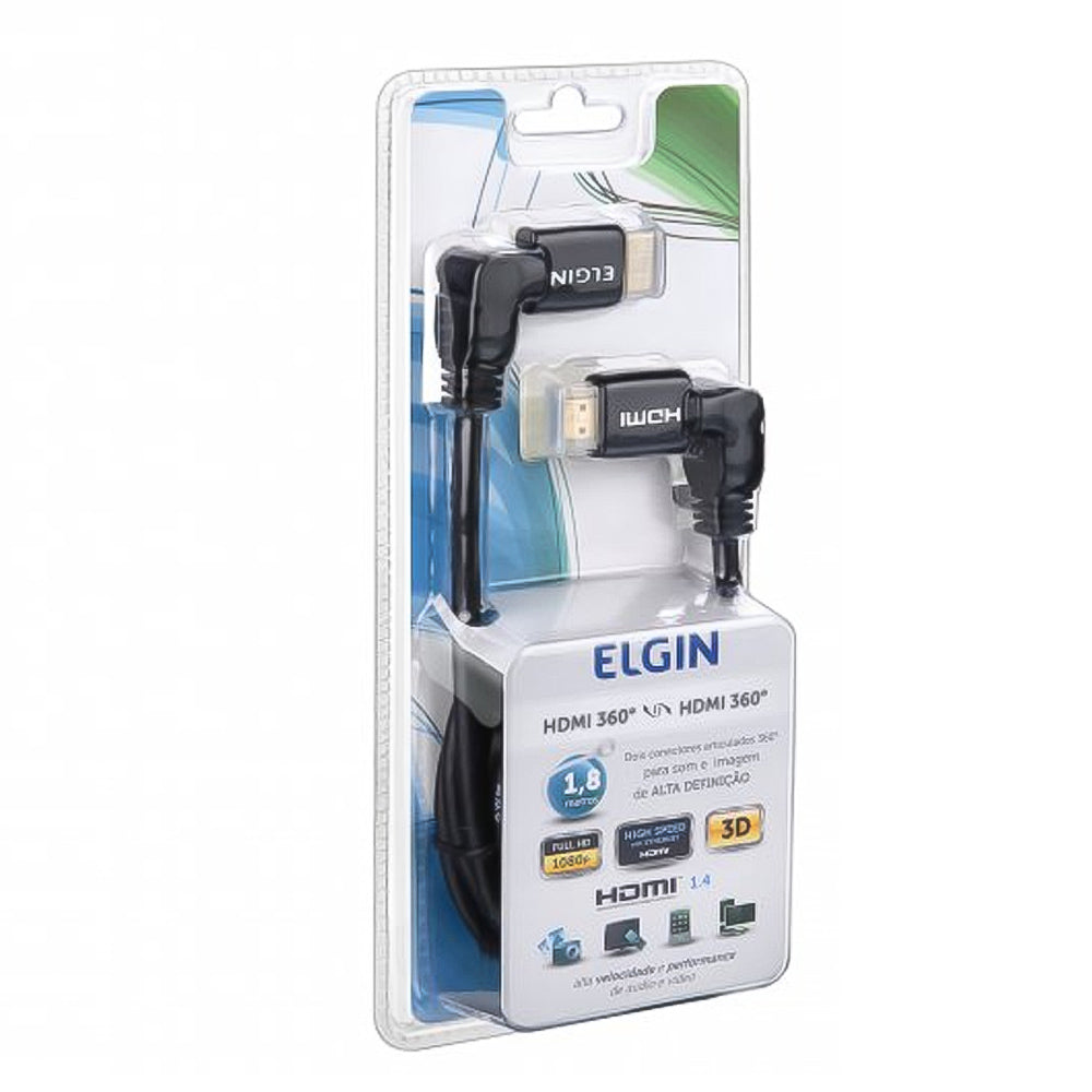 Cabo HDMI Articulado 360 Graus 1,8 Metros Elgin 46RCHDMI3601