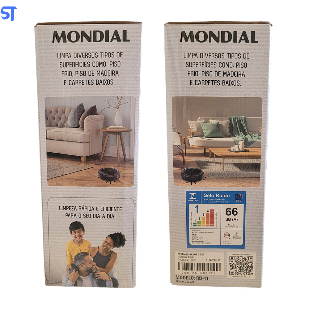 Aspirador de Pó Robô Mondial, Pratic Clean, Bivolt, Cinza/Preto, 30W - RB-11