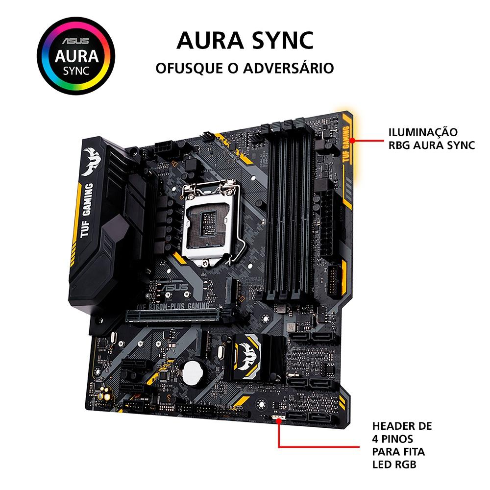 Placa Mãe Asus TUF B360M-Plus Gaming/BR, Intel LGA 1151, mATX, DDR4