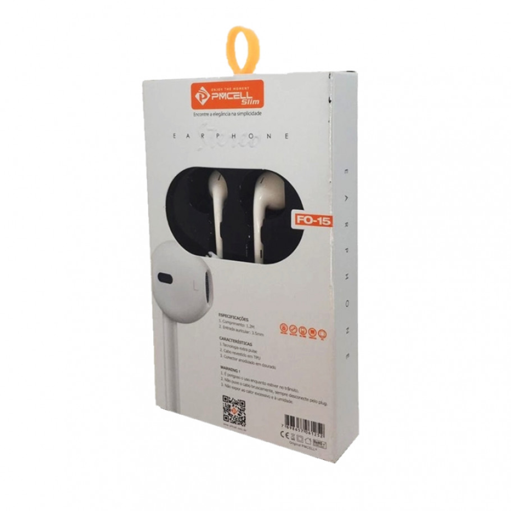 Fone De Ouvido Stereo Intra Auricular Earphone Pmcell Slim P3 Fo-15