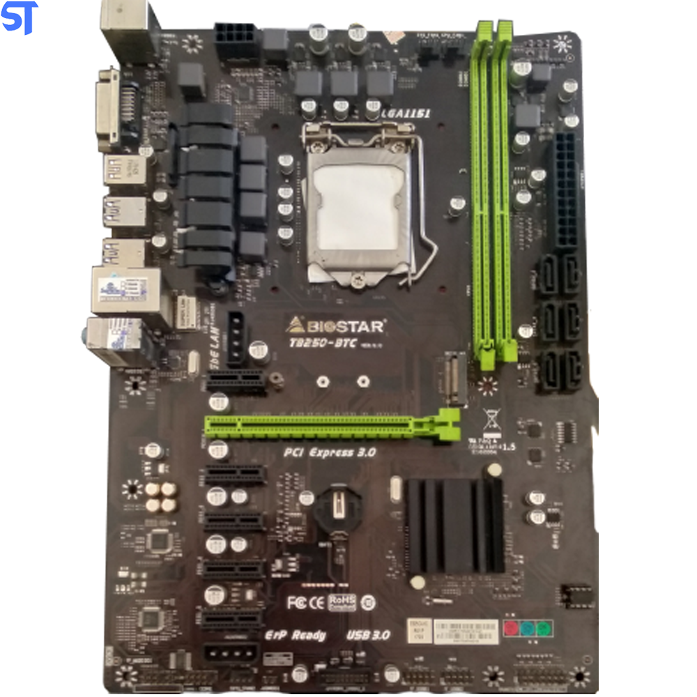 Placa Mãe 1151 B250 BIOSTAR TB250 BTC+ 2XDDR4 2400  Perfeita Para Mineração OEM , Sem Espelho