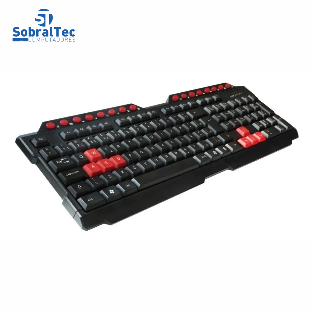 Teclado Gamer Usb Alta Durabilidade Membrana 107 Teclas ABNT2 C3Tech Kg-10bk