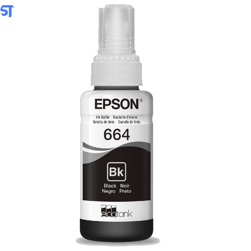 Refil de Tinta Epson 664 Preto  T664120 AL Original - Rende até 4.000 Paginas Para Ecotank L110 / á L395 / L495