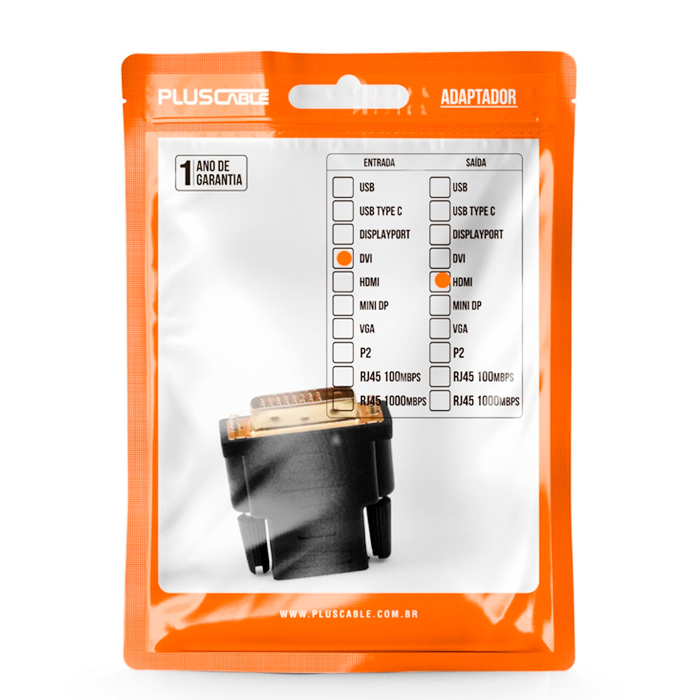 Adaptador Hdmi Para DVi Plus Cable - Adp-hdmidvi10bk