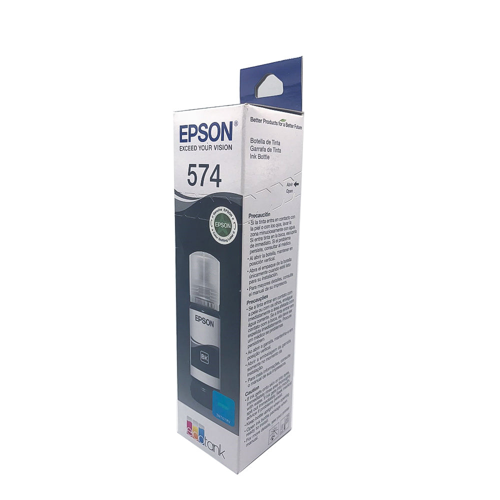 Refil de Tinta Epson 574 Preto Bk 70ml Original T574120 para EcoTank L8050/ L18050/ L 8050 L 18050