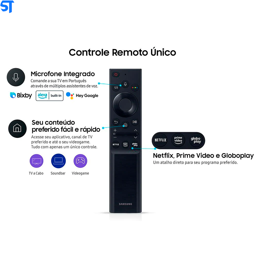 Smart TV Samsung 50 UHD 4K 50AU7700, Processador Crystal 4K, Tela sem limites, Visual Livre de Cabos, Alexa Built In - U