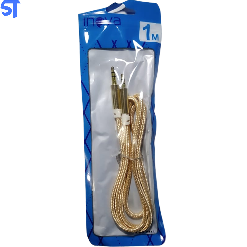Cabo P2 x P2 Trançado Inova CBO-7411 1M Dourado