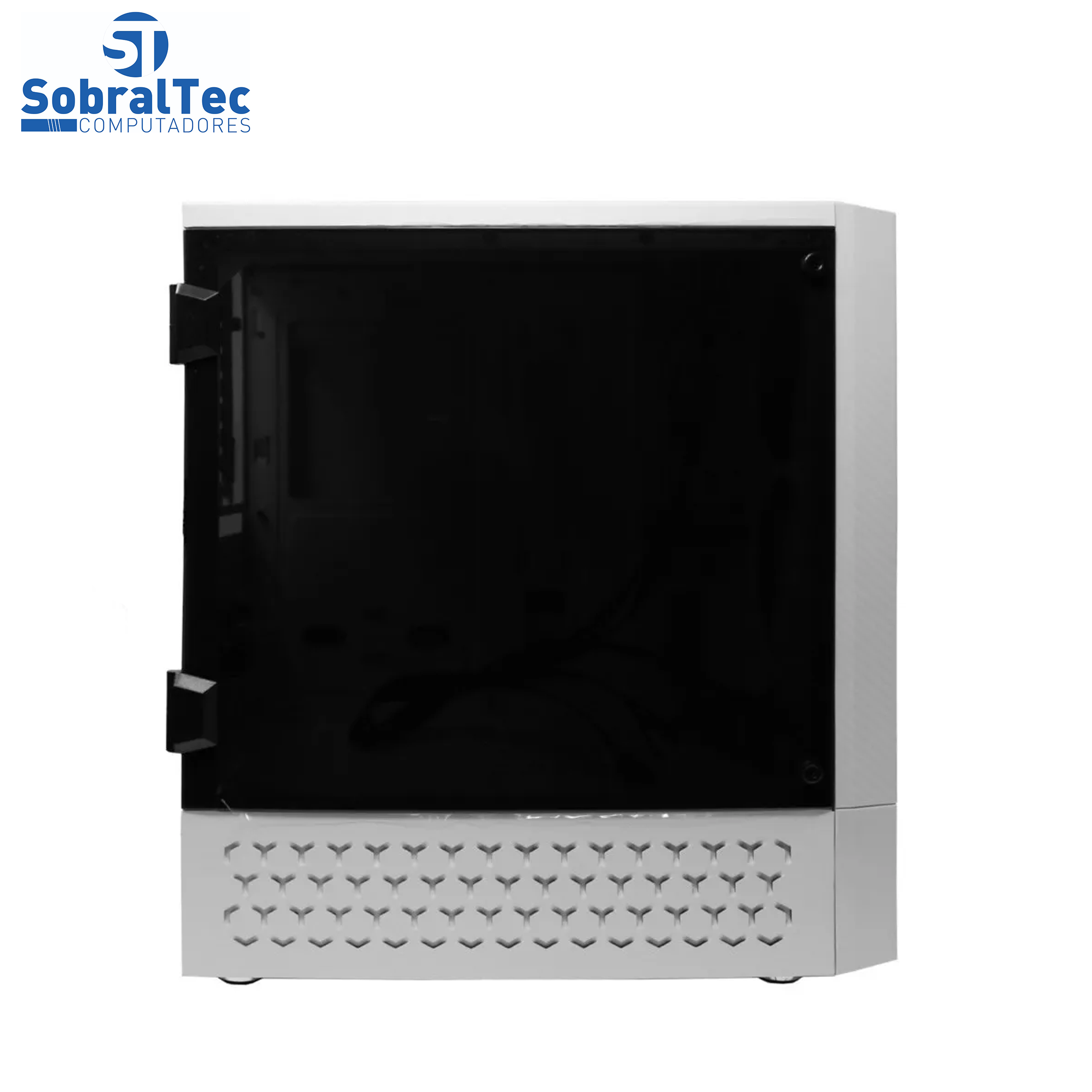 Gabinete Gamer BG-018W Branco Bluecase - S/ Fonte Lateral Em Vidro LED RGB  USB 3.0 Frontal