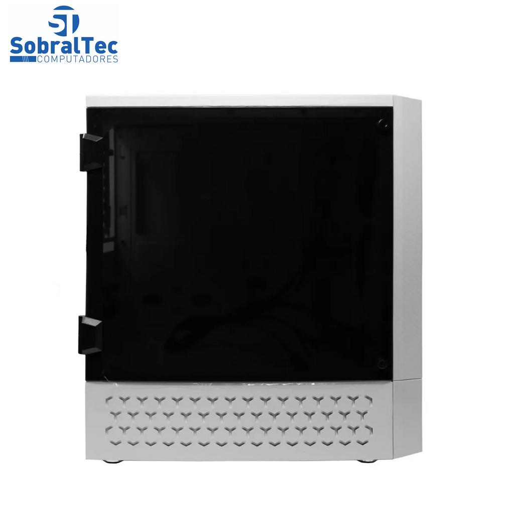 Gabinete Gamer BG-018W Branco Bluecase - S/ Fonte Lateral Em Vidro LED RGB  USB 3.0 Frontal
