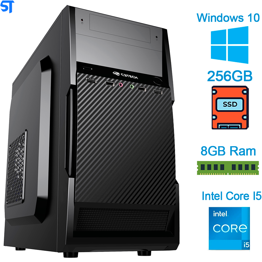 Computador Core i5 2500k- HD SSD 256GB - Memória 8GB King - Gab MT-25V2BK- Windows10