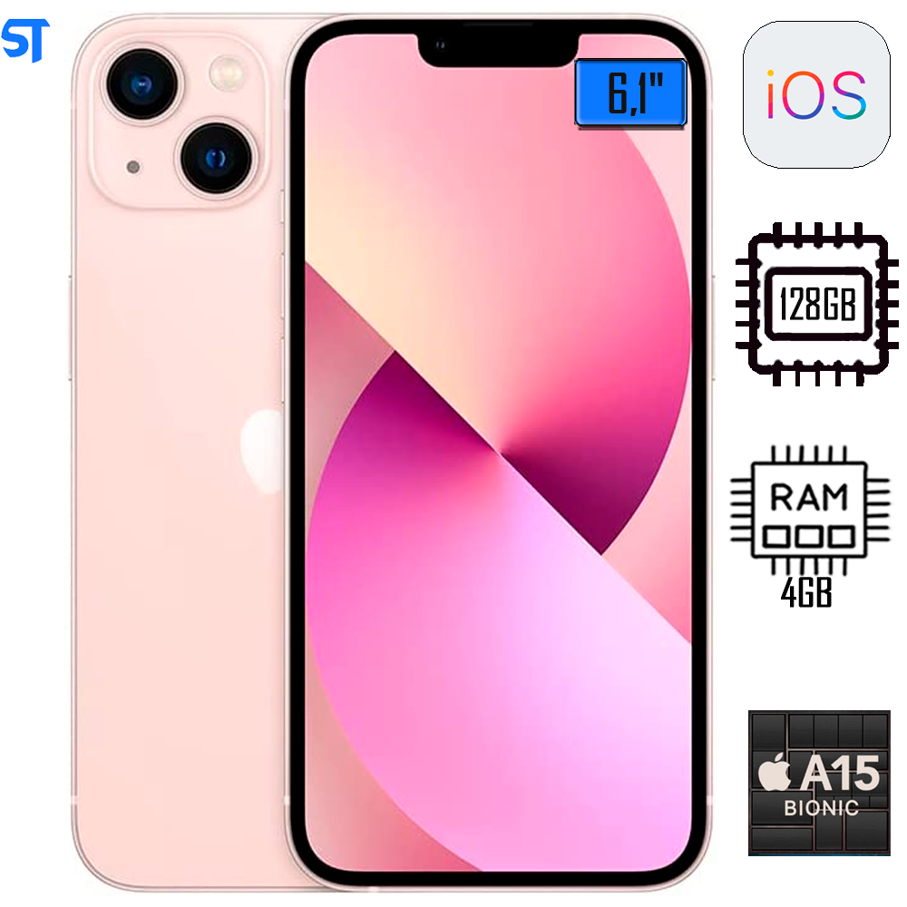iPhone 13 Apple (128GB) Rosa, Tela 6,1