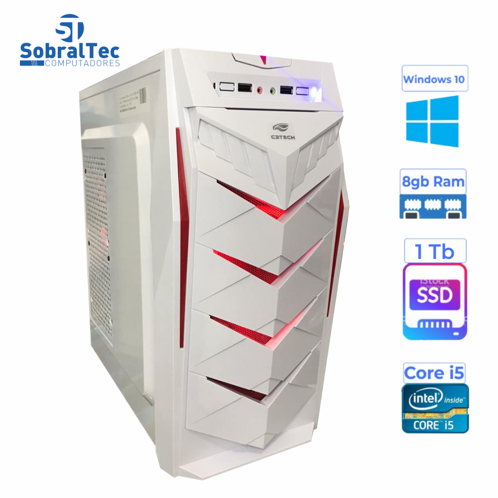 Computador Gamer Core i5-3330S HD SSD 1 TB Memória 8 GB Placa De Vídeo 4GB 256Bits