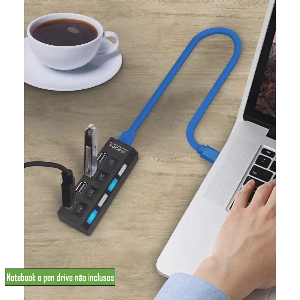 Hub USB Com 4 Portas USB 2.0 - Aoweixun Orvesion