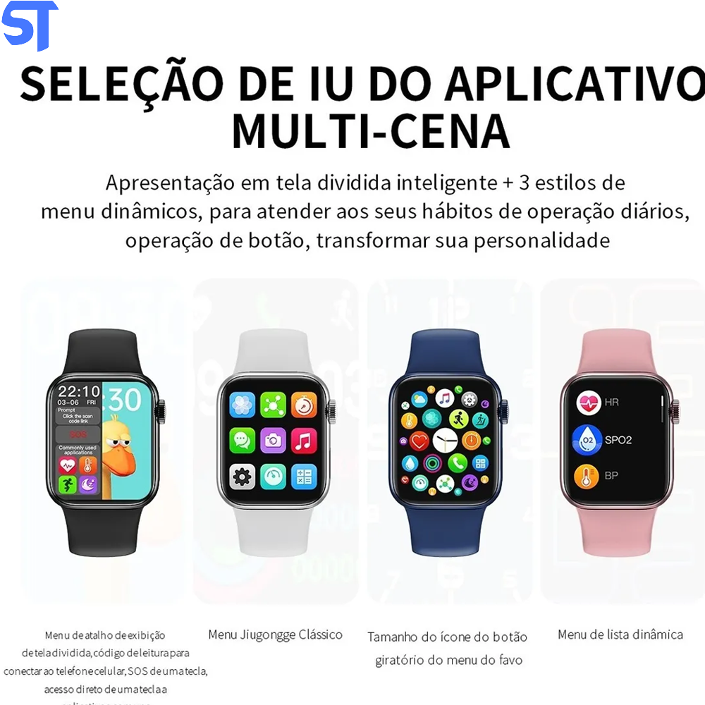 Relógio SmartWatch HW12 Rosa 40mm Tela Infinita Com Sensor Cardíaco