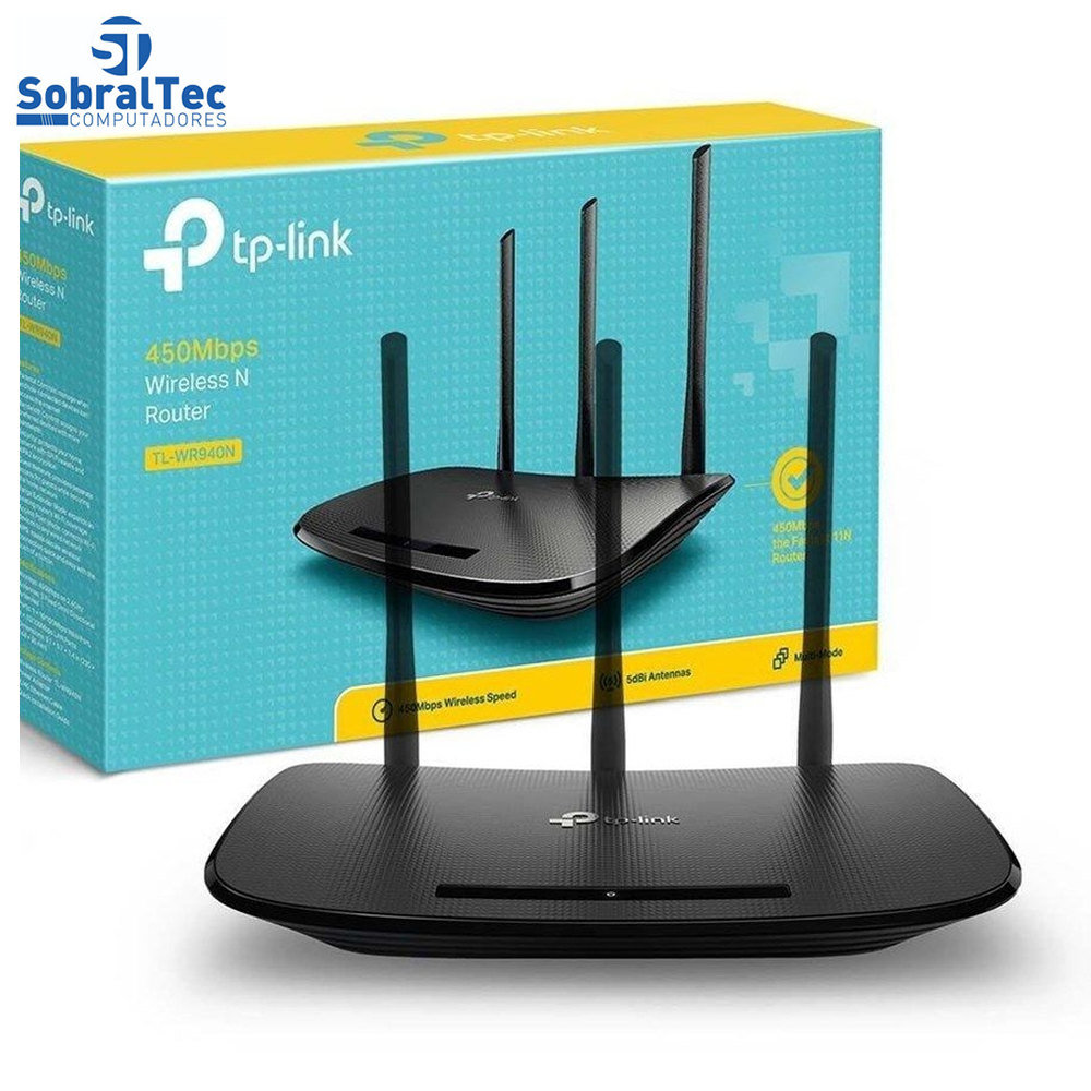 Roteador Wireless TP-Link TL-WR949N 450Mbps - 3 Antenas 5 Portas