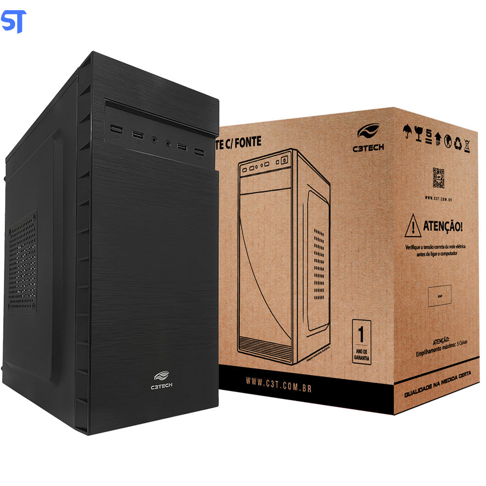 Gabinete Micro-ATX MT-32BK Com Fonte 200W C3Tech