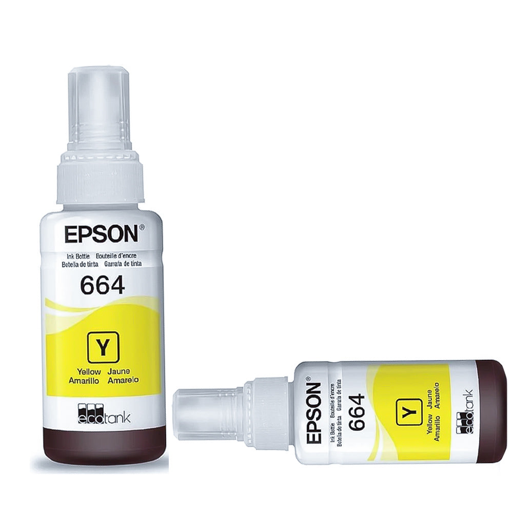 Refil de Tinta Epson 664 Amarelo 70Ml Original T664120 AL Rende até 4.000 Paginas  L110 / á L395 / L495- Sem Caixa