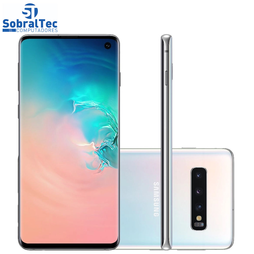 Smartphone Samsung Galaxy S10 Branco 128GB - Dual Chip Android Tela 6.1" Câmera Tripla 12MP+12MP+16MP Octa-Core 2.7GHz
