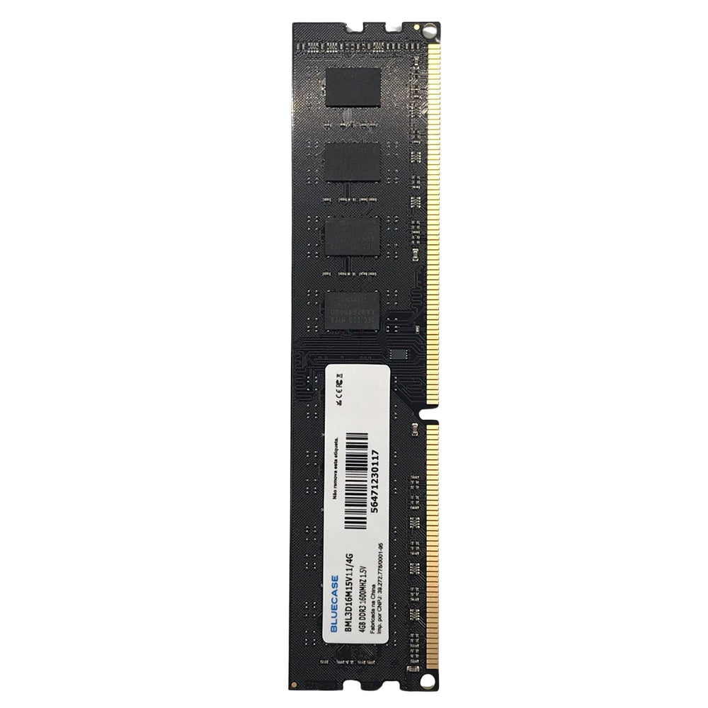 Memoria Ram Desktop 4GB 1600MHZ DDR3 Long Dimm 1.5V Dual Rank Bluecase PN BML3D16M15V11/4G