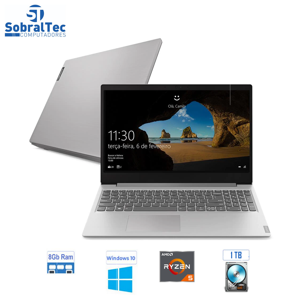 Notebook Lenovo IdeaPad S145 Intel Ryzen 5 3500 Memória 8Gb- HD 1TB