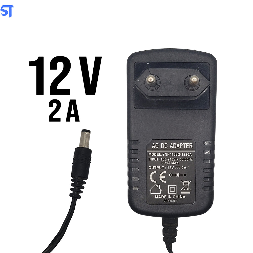 Fonte de Alimentação AC DC Adapter 12V 2A Pino 5,2mm x 2,5mm Modelo: YNH1168Q-1220A