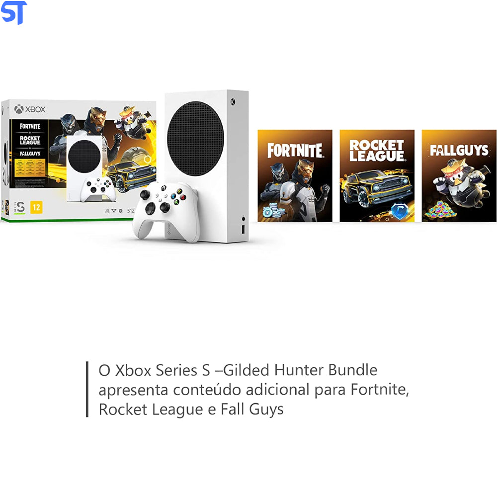 Console Xbox Series S + Fortnite + Rocket League + Fallguys, 512GB, White, Com 1 Controle, RRS-00076