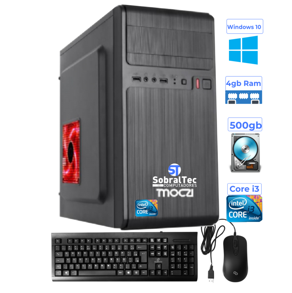 Computador SobralTec Core i3/3220- Hd 500Gb- Memória 4Gb- Teclado/Mouse 2