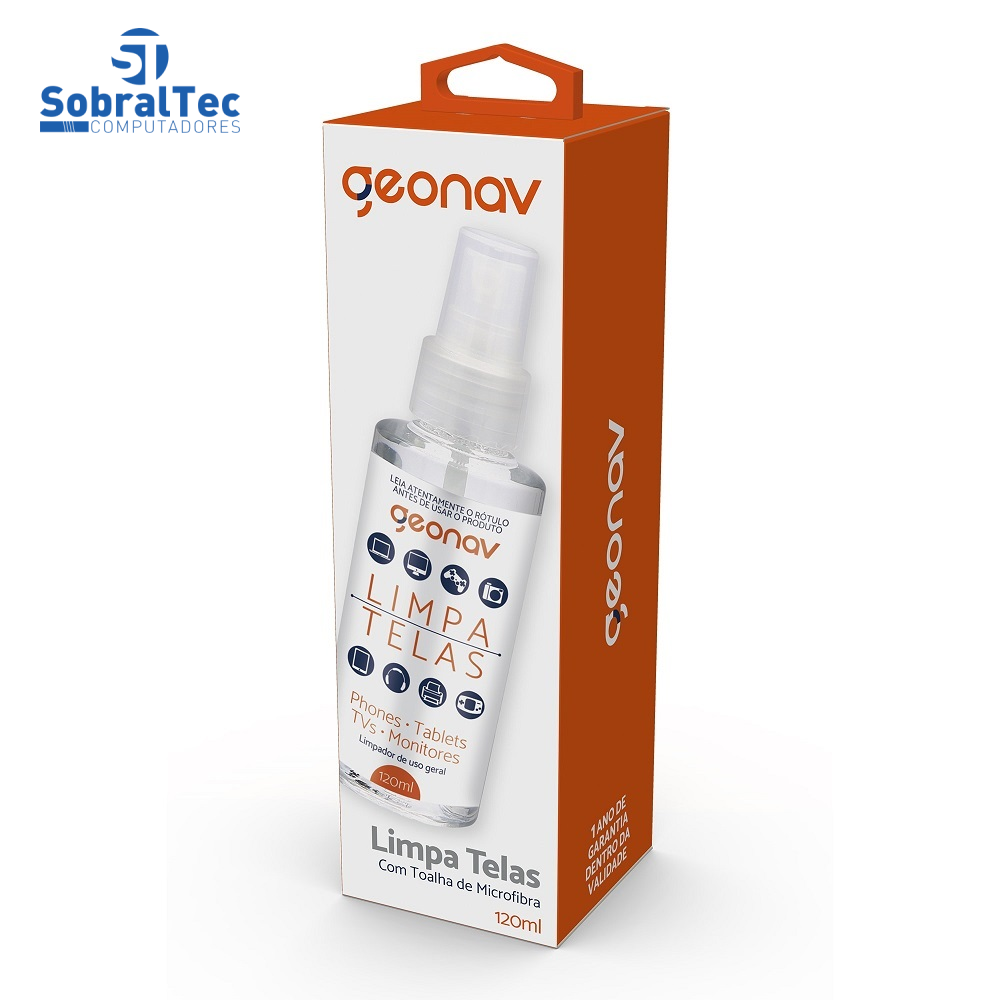 Kit Limpa Telas Screen Solution 120ML Geonav  - SC120ML