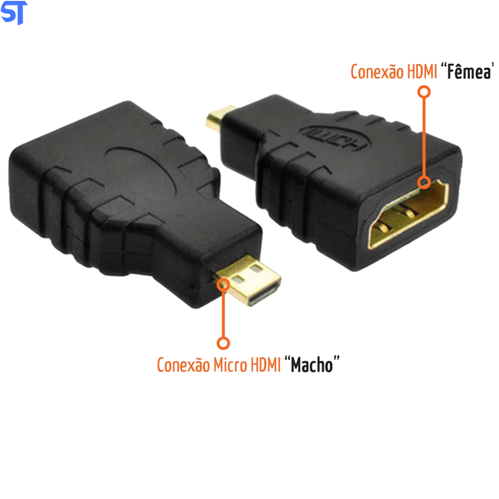 Adaptador HDMI Femea Para Micro HDMI Macho