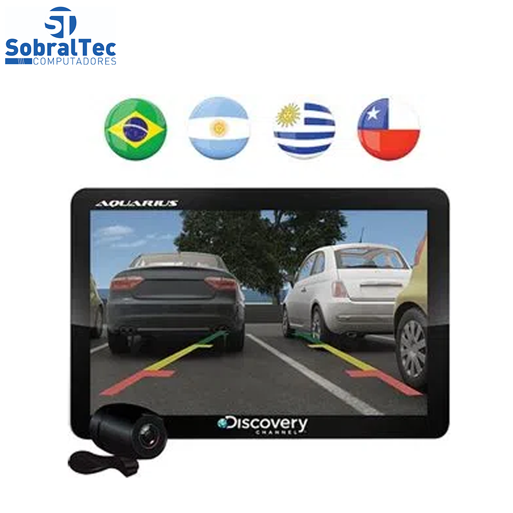GPS Automotivo Aquarius Guia Quatro Rodas Slim Tela 4.3” Touch Screen