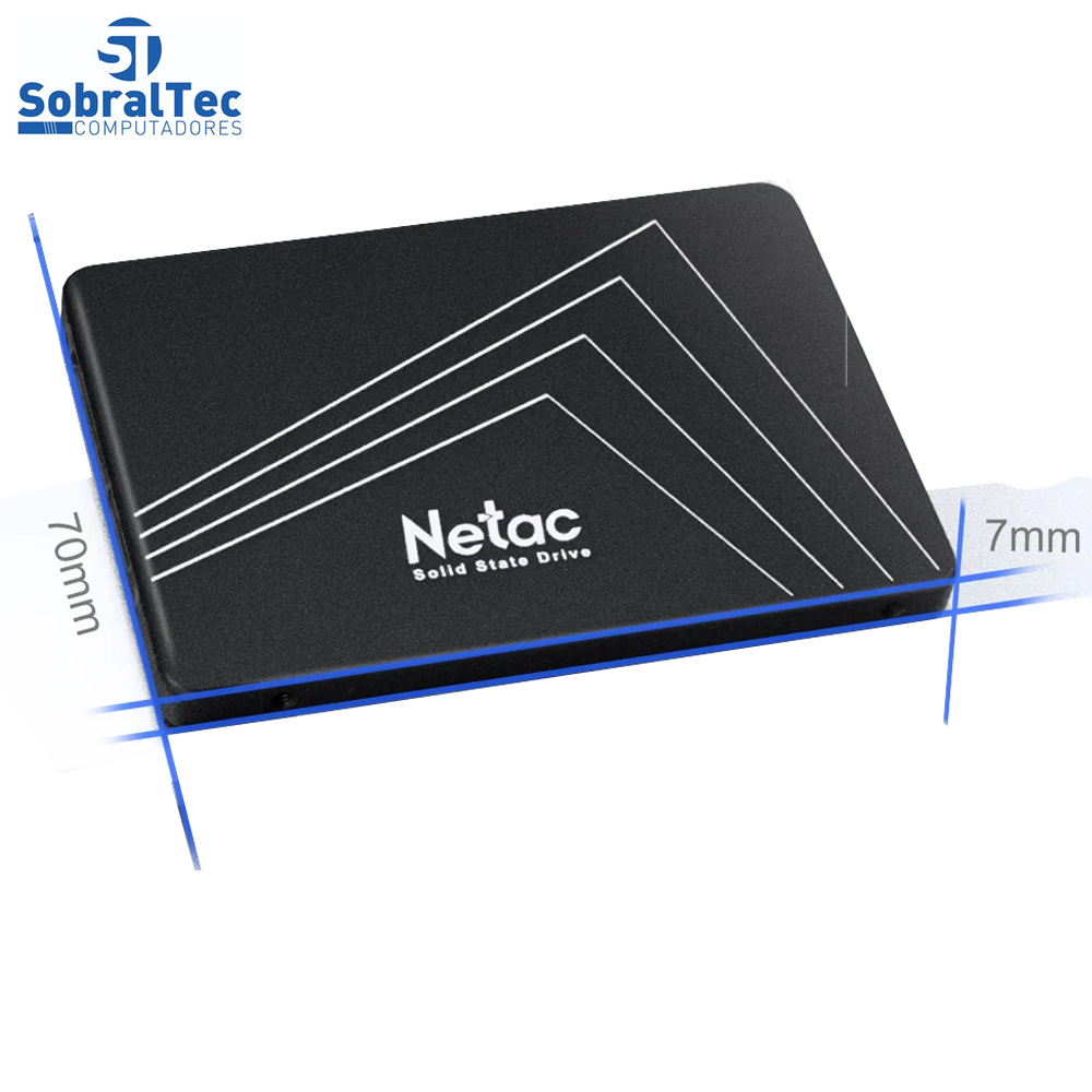 HD SSD 120GB Sata 3 500mb/s para Leitura e 350mb/s para Gravação Netac Black