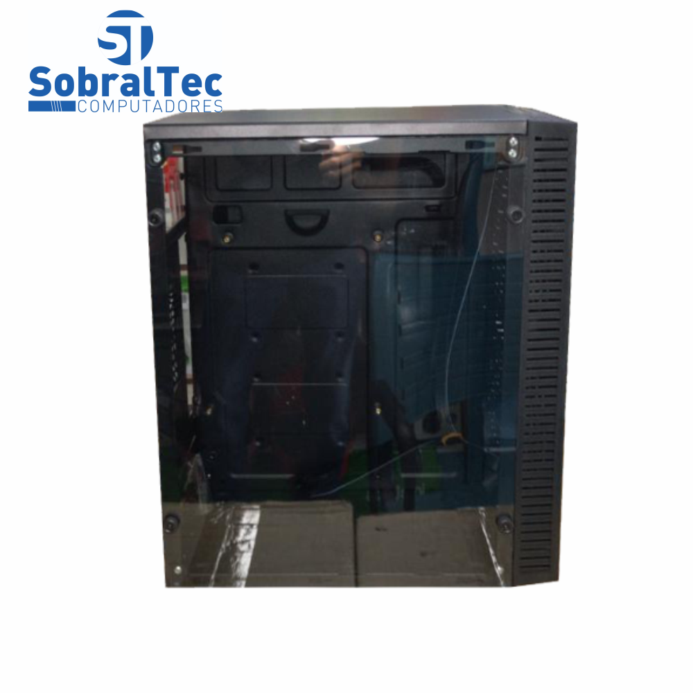 Gabinete Mini SobralTec Preto Com Lateral em Acrílico - Sem Fonte