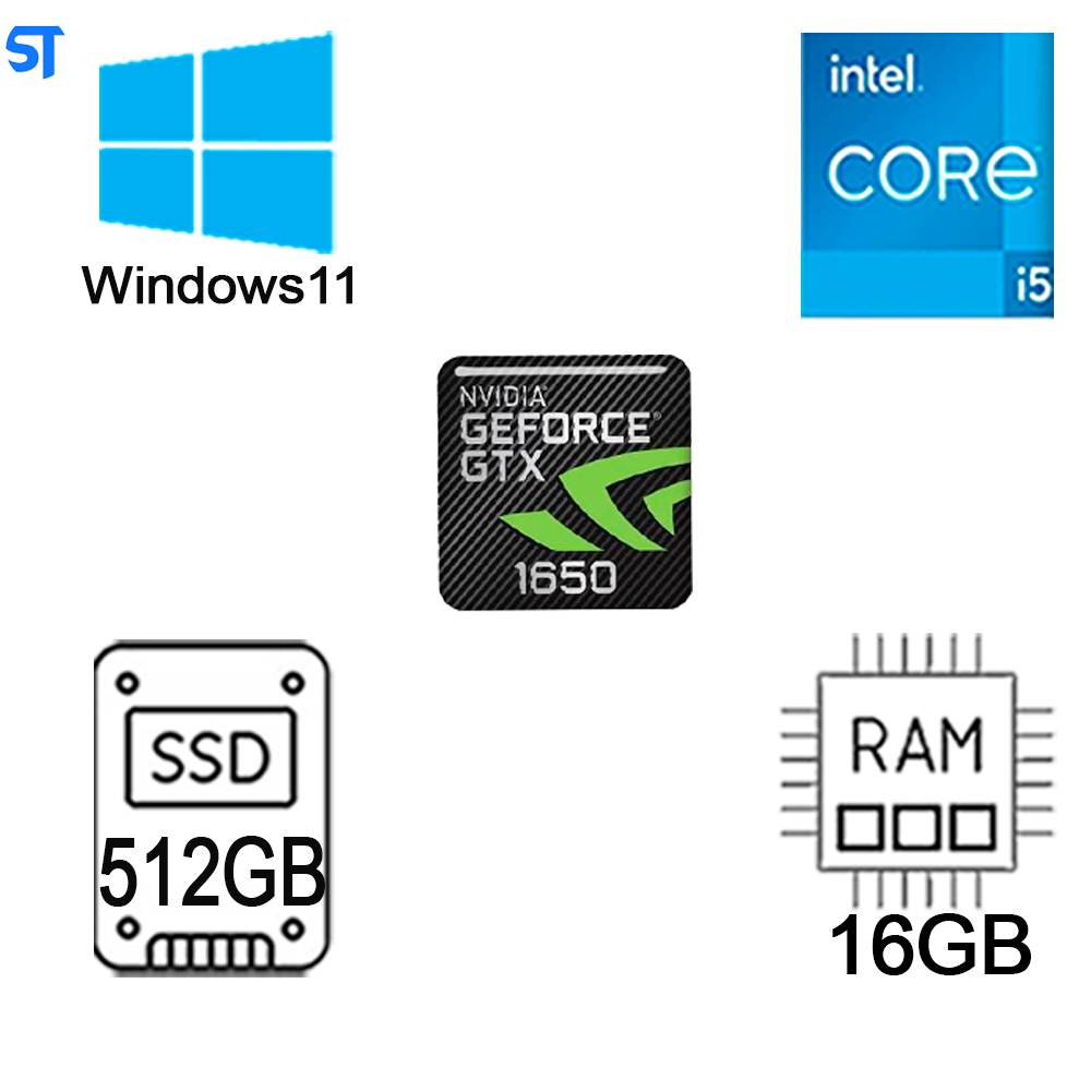 Computador Gamer Core i5 -10400F- Memória Ram 16GB-HD SSD 512GB- Placa de Vídeo 4GB -128 Bitis- WINDOWS 11