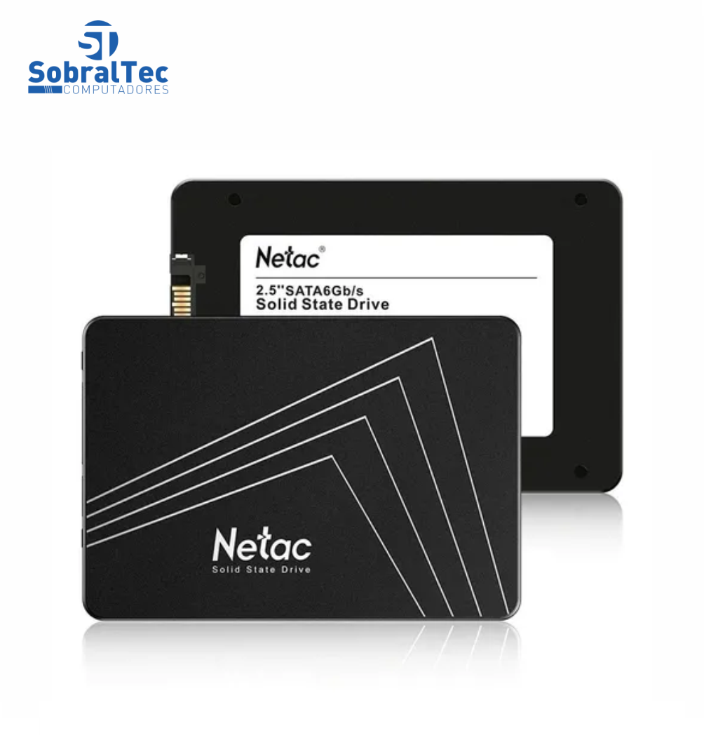 HD SSD 250GB Netac Sata 3 560mb/s para Leitura e 510mb/s para Gravação Black