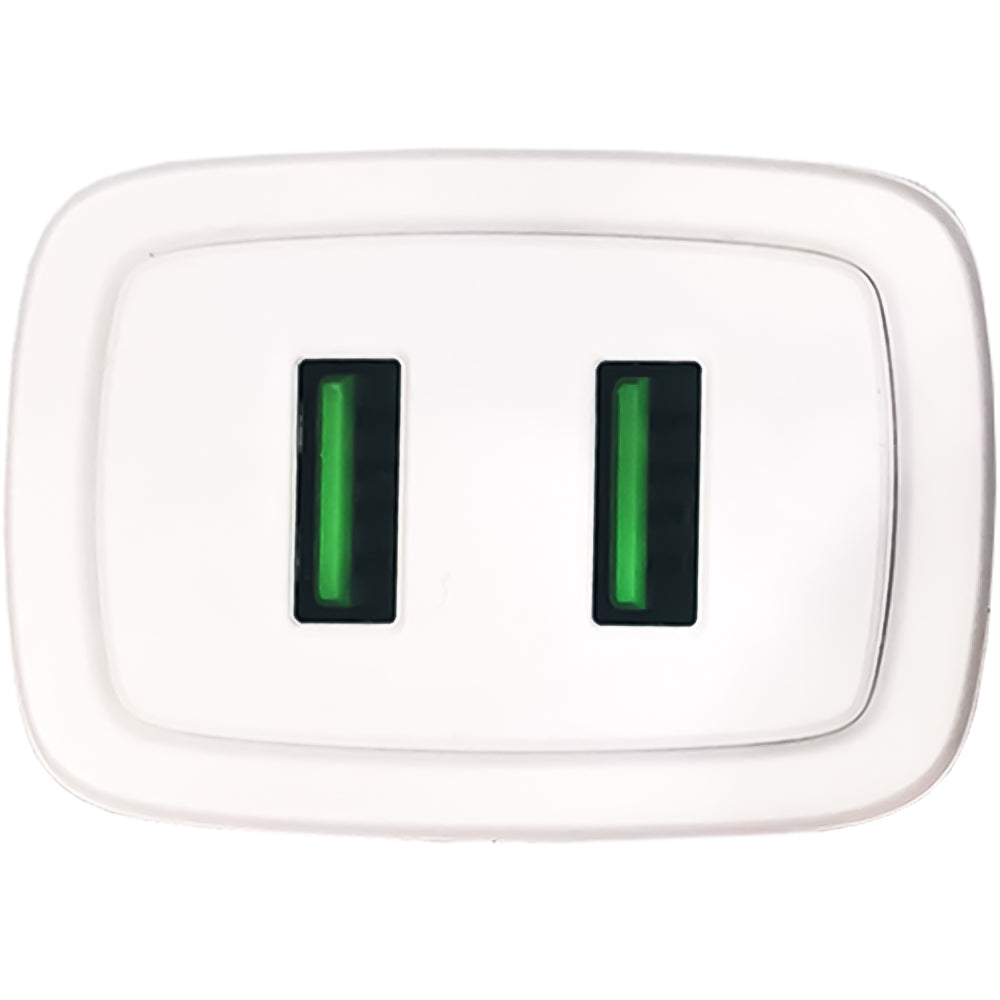 Carregador Rápido Tipo C Com 2 Portas USB 4.8A com Carregamento Inteligente Inova Branco- CAR-3173C