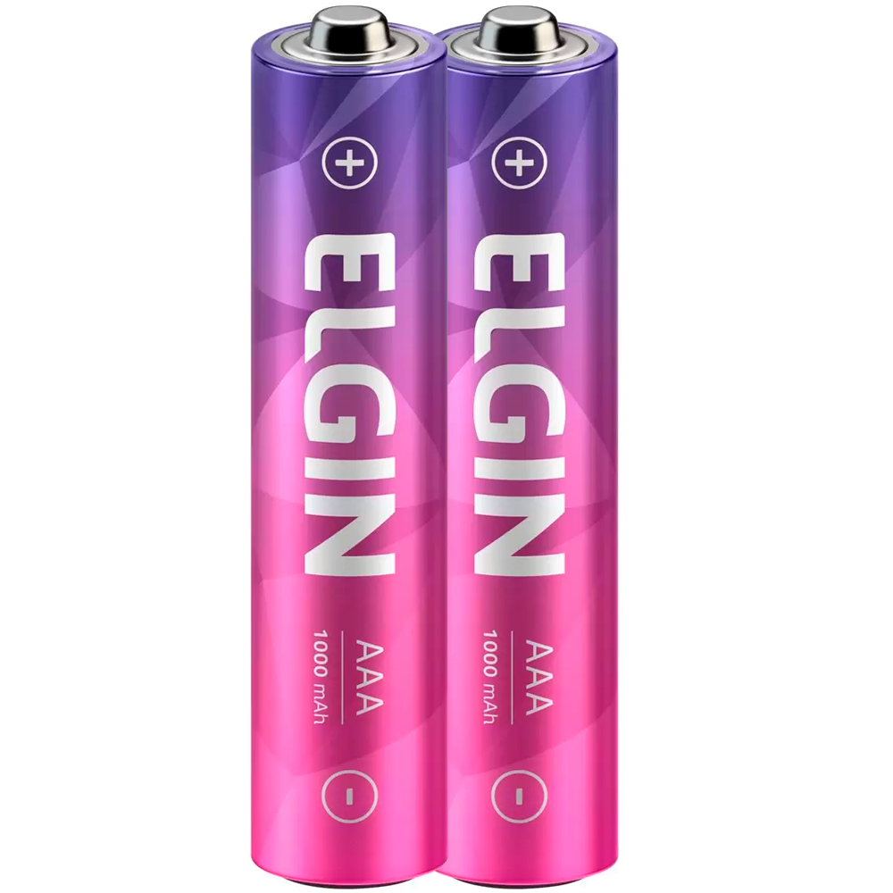 Pilha Palito Recarregável AAA 1000 Mah Blister Com 2 Unidades ELGIN ELE000000082170
