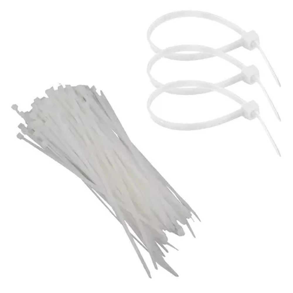 Abraçadeira Enforca Gato de Nylon 20cm X 2,5mm 100PCS - Branca
