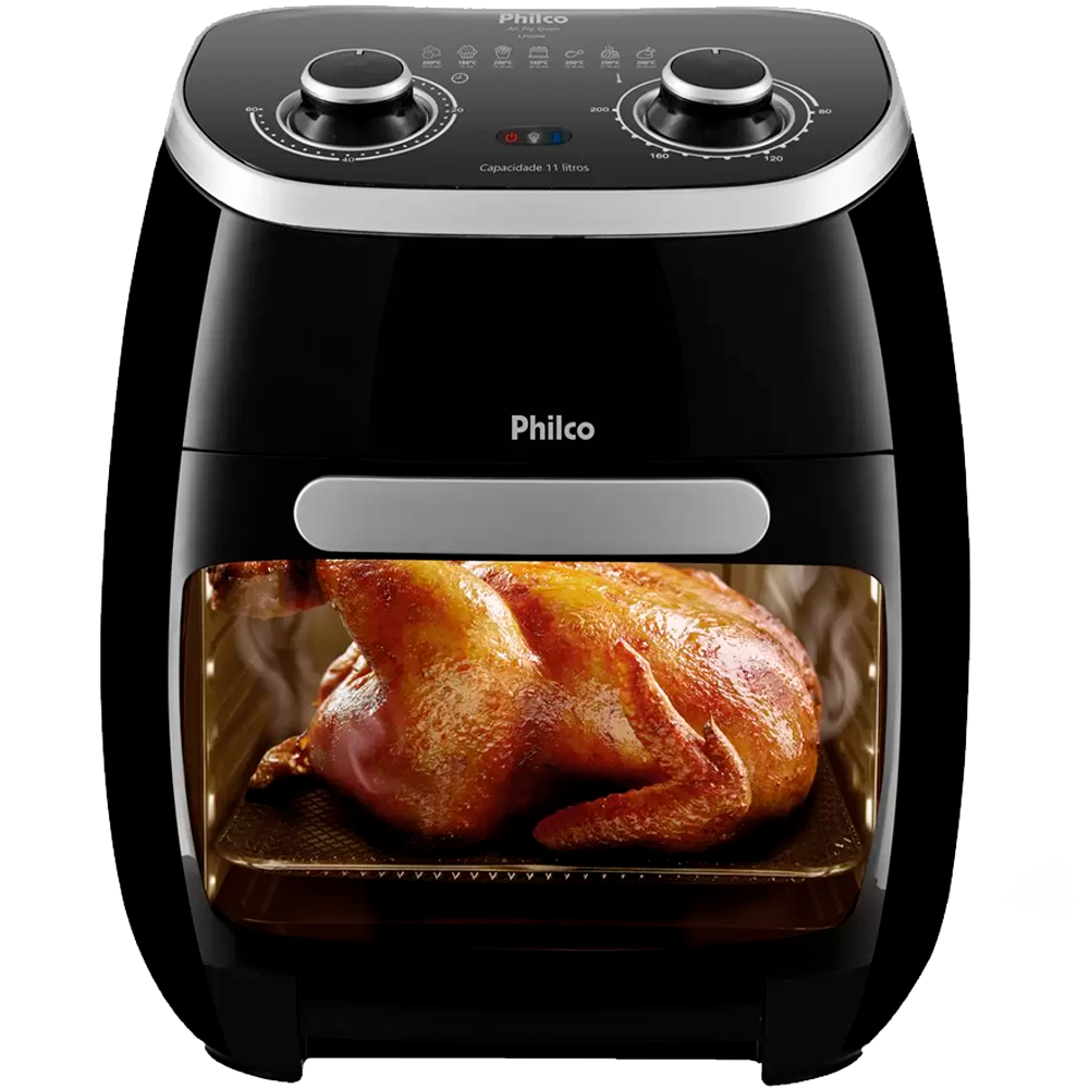 Fritadeira Elétrica sem Óleo/Air Fryer Philco - 2 em 1 Air Fry e Forno Oven PFR2000P Preto 11L