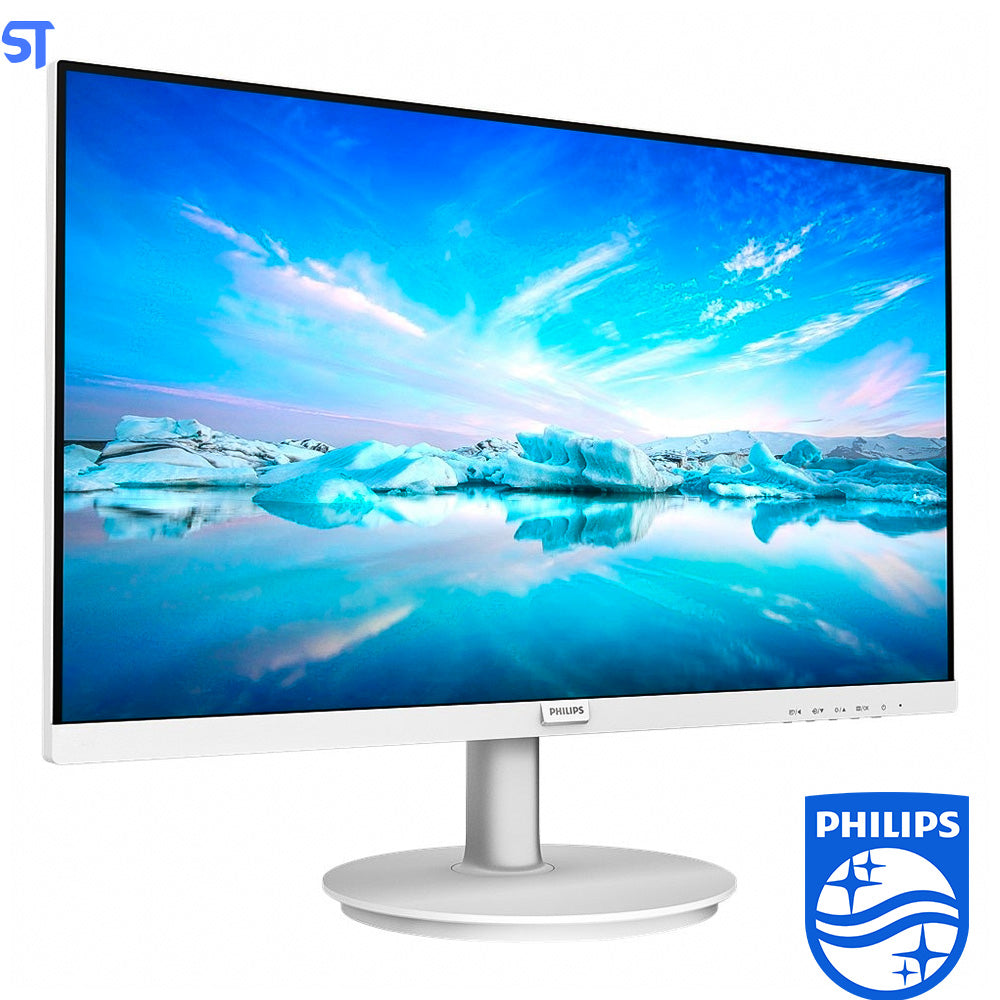 Monitor Philips 22", Full HD, Suporte Vesa, 75Hz Adaptive Sync VGA HDMI 221V8L, Branco
