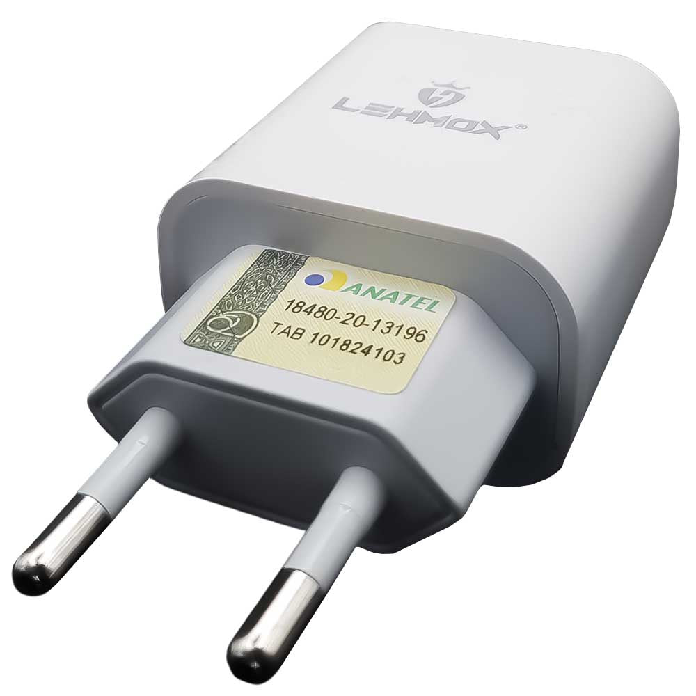 Carregador Rápido Tipo C USB 3.1A de Alta Potência Lehmox Branco - Le-508