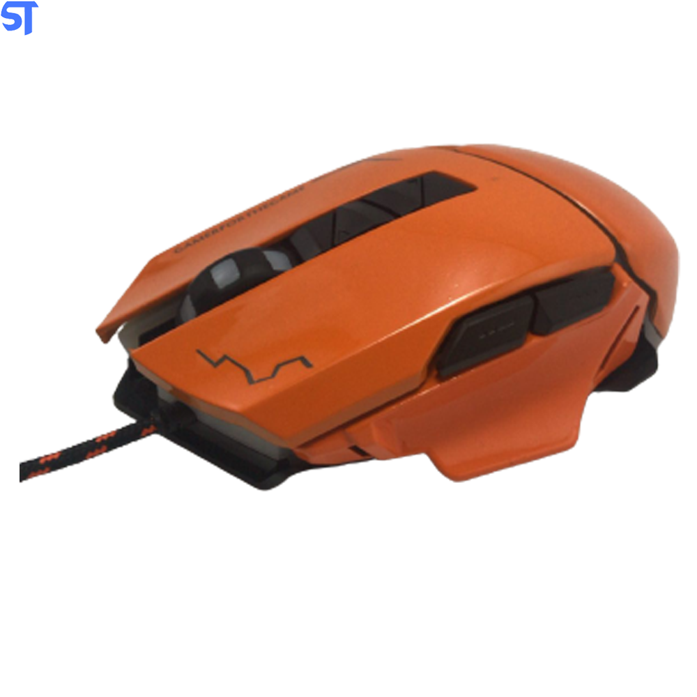 Mouse Gamer USB 2400 DPI LED 7 Botões Knup KP-MU012- Laranja