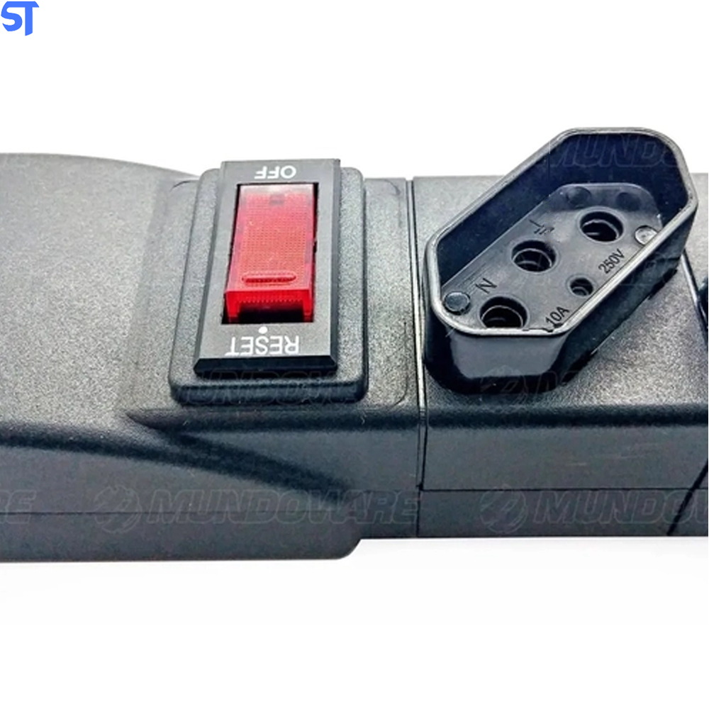 Protetor Eletrico Rearme Premium 5 Tomadas Com Cabo de 5 Metros - Emplac