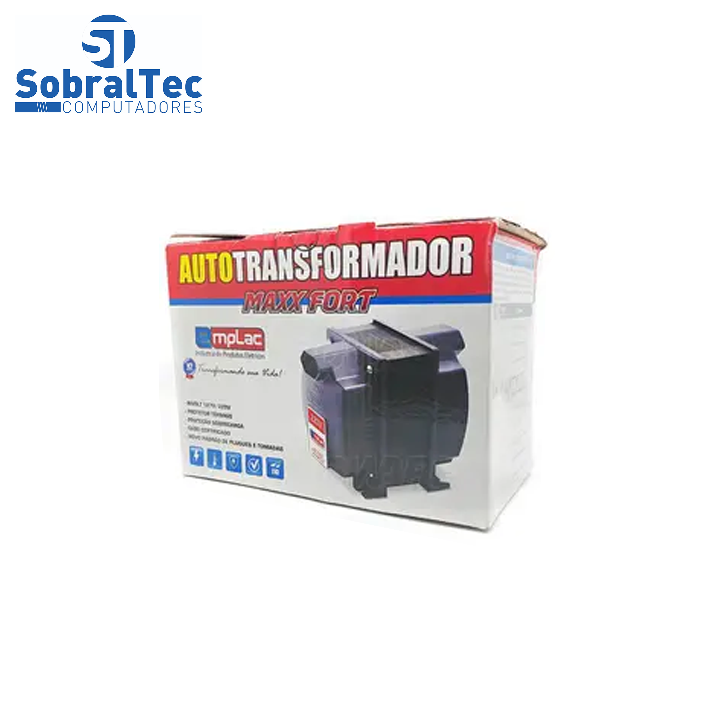 Autotransformador 1010VA Bivolt Tomada 10A 2 Portas + T Emplatec