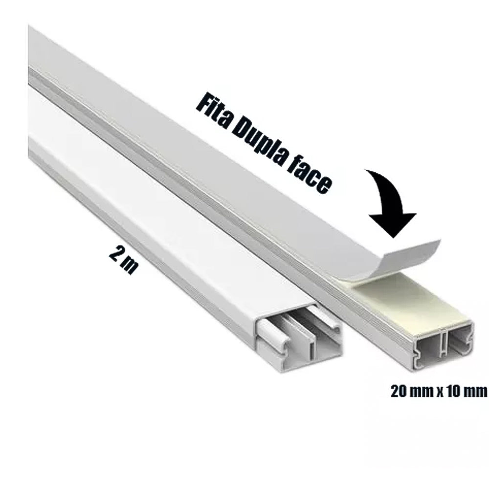 Canaleta Para Fios Com Dupla Face - 2 Metros