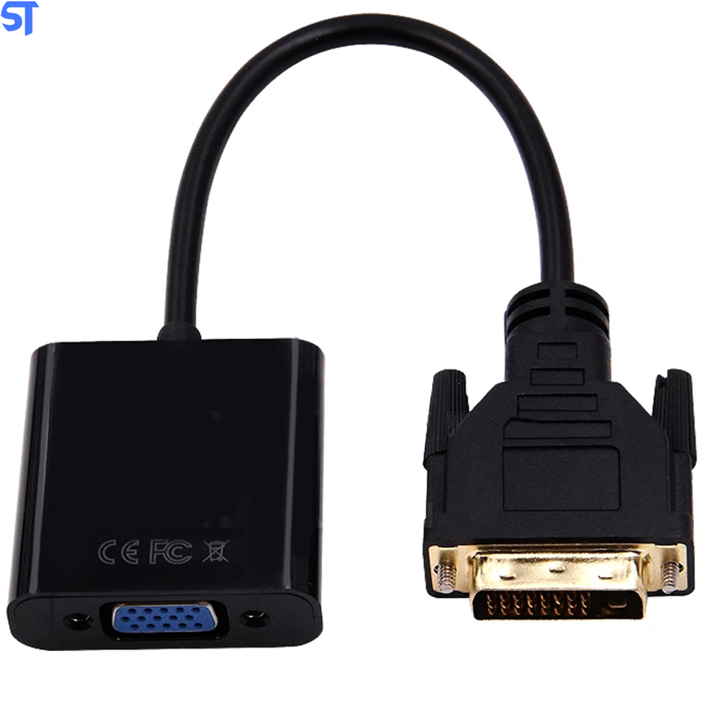 Cabo Adaptador VGA Para DVI HD 24+ 1 Para Monitor, Tv, Projetor 20cm