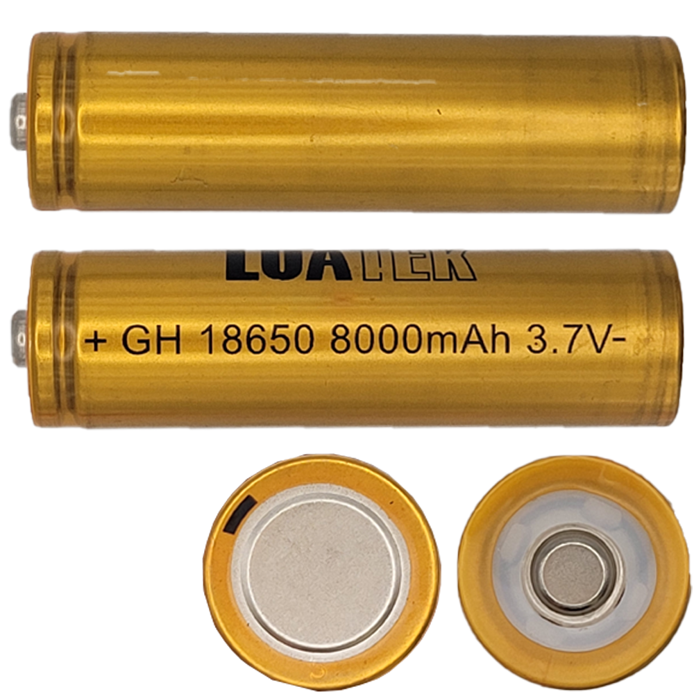 Pilha Luatek Linha Gold 8000mAh 3.7V - GH 18650 Pilha Luatek Linha Gold 8000mAh 3.7V - GH 18650