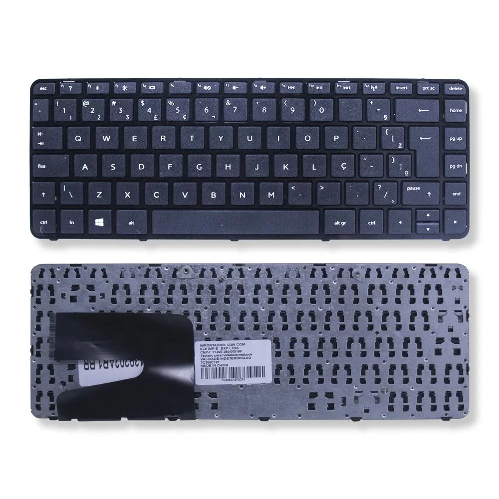 Teclado Notebook Compativel Com Hp Pavilion 14-D 14-N 14-F 240 G2 - Preto - Br - Com Moldura
