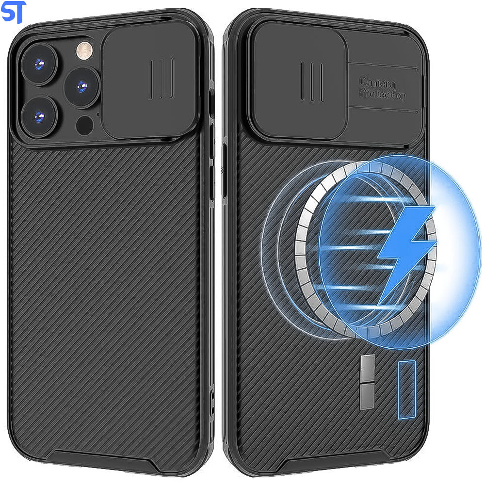 Capa Com Proteção de Camera Slide e Carregamento Magnetico Iphone 14 Pro Max